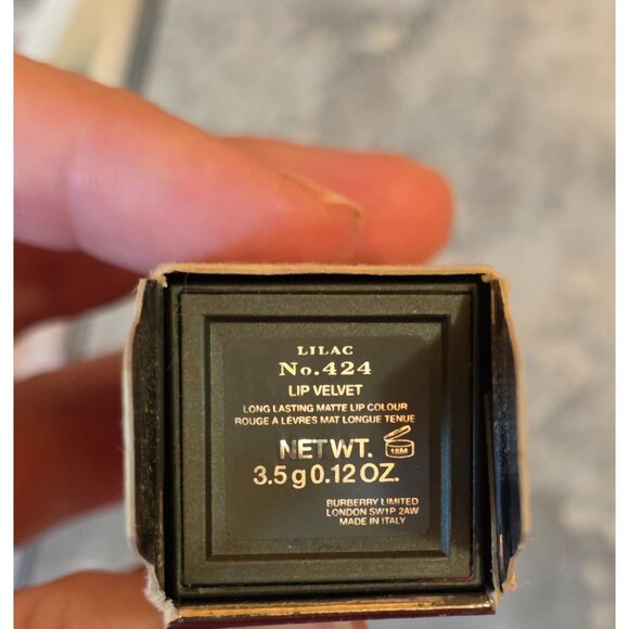 Burberry Lip Velvet Lipstick No. 424 Lilac 3.5g Long-Lasting Matte Finish Rare H - Picture 6 of 9